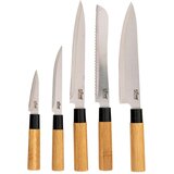 XXXL FIVE STALAK SA 5 NOŽEVA 17,5X10X35CM ČELIK/BAMBUS/POLIPROPILEN BEŽ | shoptok.hr