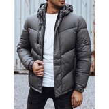 DStreet Kurtka męska zimowa z odpinanym kapturem szara | Shoptok.si