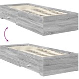  Konstrukcija postelje Siva Sonoma in srebrna 75 x 190 cm, (5000103283) | Shoptok.si