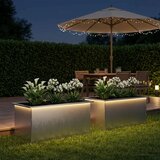  Vrtna posuda za sadnju s LED svjetlom 2 kom. Srebrna - Nehrđajući čelik 50 x 80 x 48 cm 2 Cijene