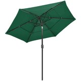  Suncobran s 3 razine i aluminijskom šipkom zeleni 2 5 m | shoptok.hr