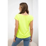 Kesi Lip print blouse yellow neon+red | shoptok.hr