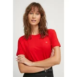 Tommy Jeans Bombažna kratka majica ženski, rdeča barva