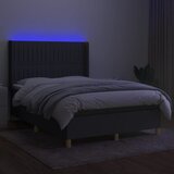Krevet box spring s madracem LED tamnosivi 140x200 cm tkanina | Eponuda.ba