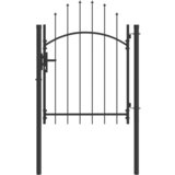 vidaXL Vrtna vrata s ključavnico Siva 100 x 125 cm 125 x 100 cm Jeklo | Shoptok.si