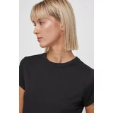 Calvin Klein Bombažna kratka majica ženski, črna barva