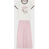 Sinsay Pamučna dvodijelna pidžama slim fit s college motivom | shoptok.hr