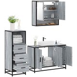  3-dijelni set kupaonskog namještaja siva boja hrasta drveni | shoptok.hr