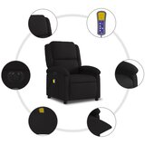  Električni masažni naslonjač od tkanine crni | shoptok.hr