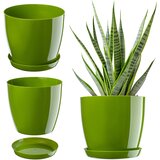 KADAX Cvetlični lonec s krožnikom, plastični pokrov 18 cm, zelen cvetlični lonec (5000345954) | Shoptok.si