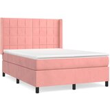  Box spring postelja z vzmetnico roza 140x200 cm žamet, (20896038) | Shoptok.si