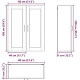 vidaXL Stenska kuhinjska omarica s polico Rjav hrast 80 x 31 x 100 cm | Shoptok.si