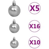In umjetno božićno drvce s led svjetlima i kuglicama bijelo 210 cm | shoptok.hr
