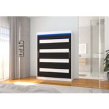 ADRK Drsna omara MARTINEZ 150 z lakobelom in LED lujo - BELA-RNA | Shoptok.si