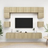 Maison Chic Komplet TV omarice - TV enot 8-delni sonoma hrast iverna plošča, (21699878) | Shoptok.si