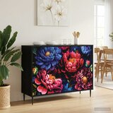  Kreveta KIEL Crni hrast 102 x 33 x 76 cm Konstruirano drvo Slike