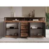 MID.YOU ŠIROKA KOMODA, antracit, stari hrast | Shoptok.si