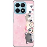  Silikonska maska za Honor X8a Pink cats Print Skin roze Cene