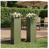 vidaXL Vrtna saksija 2 kom. Maslinastozelena 20 x 20 x 75 cm - Maslinastozelena 20 x 20 x 75 cm 2 | shoptok.hr
