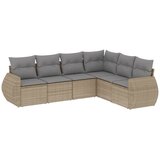 Maison Chic Seti vrtnega pohištva - Vrtna garnitura - Vrtni pohištvo set 6-delna z blazinami bež poli ratan, (21812707) | Shoptok.si