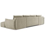 Makamii Bež sklopiva kutna garnitura od šenila (u obliku slova "U") Leila – | shoptok.hr