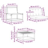  Set vanjskih sofa 9 pcs Bijela i crna 79 x 79 x 37 cm | shoptok.hr