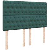 vidaXL Box spring postelja z vzmetnico temno zelena 160x200 cm žamet, (21305512) | Shoptok.si