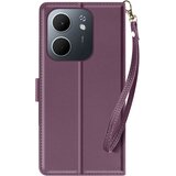 AVIZAR Denarnica etui za Oppo A5x z zapestnim trakom in funkcijo stojala za video, Temno vijolična, (5000190299) | Shoptok.si