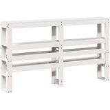 vidaXL Posteljni okvir z vzglavjem bel 140x190 cm trdna borovina, (21304138) | Shoptok.si