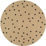  Ručno rađeni tepih od jute s uzorkom točkica 150 cm | shoptok.hr