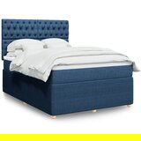 Maison Chic Box spring postelja - Vzmetna postelja z vzmetnico modra 140x190 cm blago SL24412, (21879971) | Shoptok.si