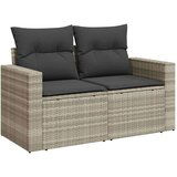 vidaXL Vrtna sedežna garnitura 5-delna z blazinami siv poli ratan | Shoptok.si