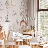  Foto tapeta - Forest Land With Animals Painted in Watercolours 392x280 Samoljepljiva | shoptok.hr