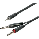SJJJ-50BK 3.5mm jack muški stereo - 2x6.3mm jack muški mono 5mt
