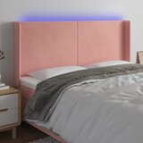  LED uzglavlje Ružičasta 163x16x118/128 cm baršunasto | shoptok.hr