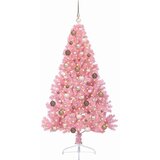 vidaXL Umjetna preddekorirana božićna jelka Roza 180 cm PVC | Shoptok.si