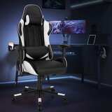 Namještaj Igraća stolica, okretna stolica i trkaćem stilu slonom za glavu i lumbalnim jastukom, podesivi kut nagiba 90°-160°, bijela | shoptok.hr