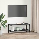 TV ormar Crni hrast 100x33x41cm Obrađeno drvo i čelik | shoptok.hr