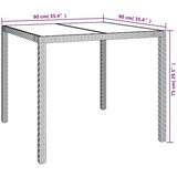  Vrtna miza 90x90x75 cm kaljeno steklo in poli ratan bela, (20624963) | Shoptok.si