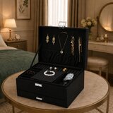 Elegantna kutija za nakit 24,5 x 17 x 11,5 cm - crna | Shoptok.si