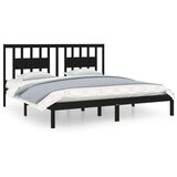  Posteljni okvir črn iz trdne borovine 200x200 cm, (20648346) | Shoptok.si
