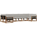 vidaXL Zunanja garnitura za sedenje 7 pcs Naravna in svetlo siva, (5000282530) | Shoptok.si