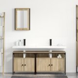 vidaXL set ormarića za kupaonicu od 3 komada od Sonoma hrasta konstruirano drvo, ormarić za umivaonik od Sonoma hrasta 80x30x60 cm konstruirano drvo | shoptok.hr