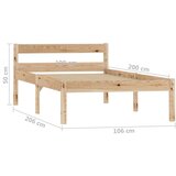 vidaXL okvir za krevet od masivne borovine 100 x 200 cm | shoptok.hr