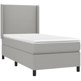  Krevet box spring s madracem LED svjetlosivi 90x190 cm tkanina | shoptok.hr