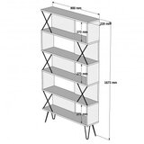 Hanah home Extra Walnut Polica za knjige 90x167.3x22cm, Smeđa | Eponuda.ba