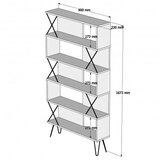 Hanah home Polica za knjige, Extra - Walnut | shoptok.hr