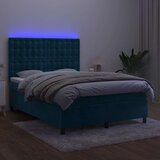  box spring s madracem LED tamnoplavi 140x190 cm baršun | shoptok.hr