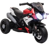 HOMCOM Električno motorno kolo za otroke 3-5 let Max. 25 kg, z lučkami, glasbo, 6V baterijo in hitrostjo 3 km/h, 86cmx42cmx52cm, rdeča, (20744881) | Shoptok.si
