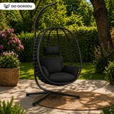  Viseća stolica jaje s jastucima Cocoon - crna | shoptok.hr